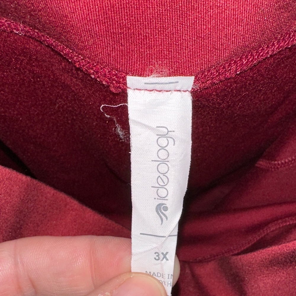 NWOt Ideology Deep Red leggings 3x full length thick waistband pocket - Picture 3 of 5